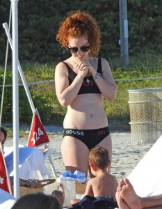 Jess Glynne in a Black Bikini