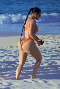Kim Kardashian in an Orange Bikini