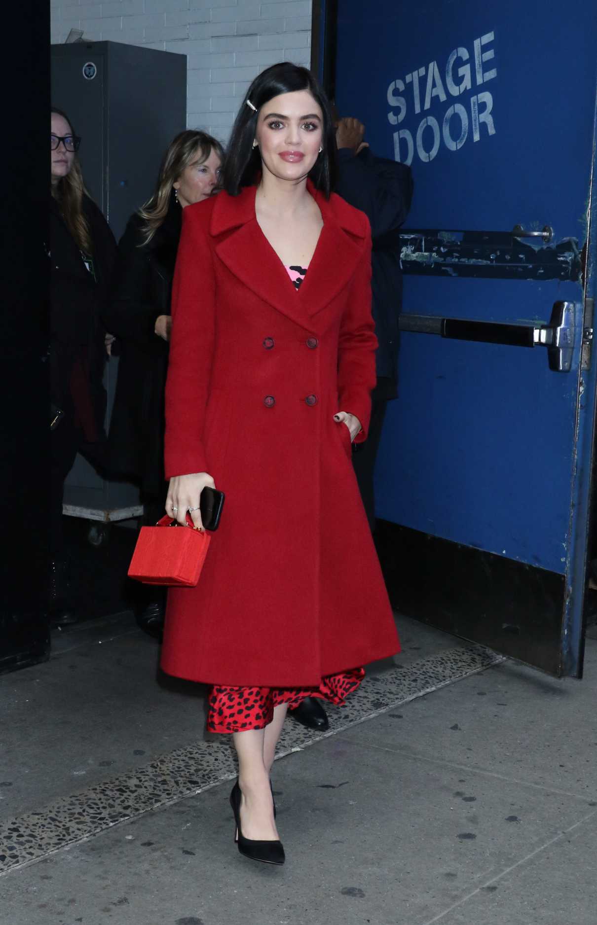 Lucy Hale in a Red Coat