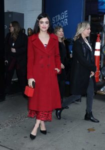 Lucy Hale in a Red Coat