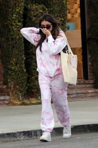 Madison Beer in a Pink Sweatsuit
