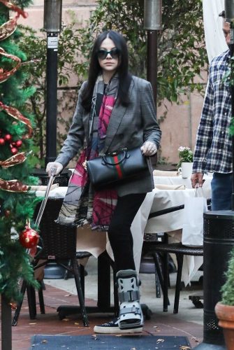 Michelle Trachtenberg Uses a Cane and Walking Boot Out in Beverly Hills ...