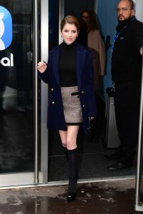 Anna Kendrick in a Blue Coat