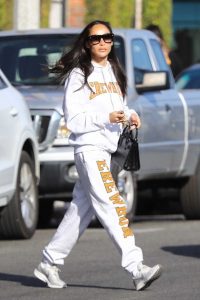 Cara Santana in a White Sweatsuit