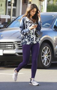 Eiza Gonzalez in a Purple Leggings