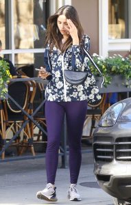 Eiza Gonzalez in a Purple Leggings