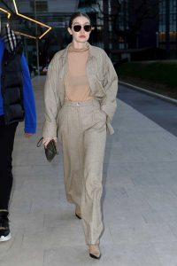 Gigi Hadid in a Beige Suit