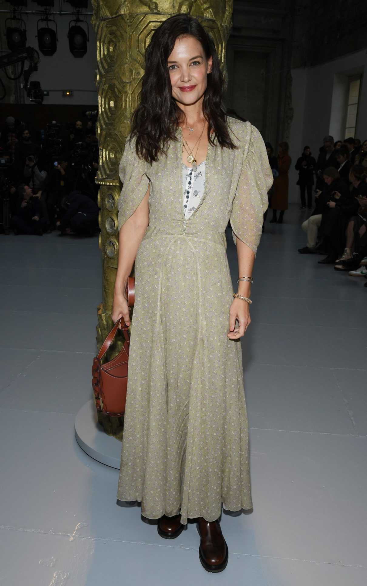 Katie Holmes Attends 2020 Chloe Fashion Show in Paris 02/27/2020 ...