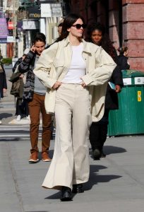 Kendall Jenner in a Beige Suit