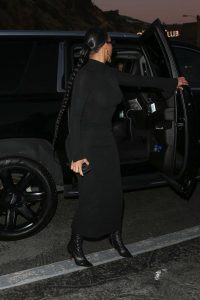 Kim Kardashian in a Black Form Fitting Dress