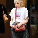 Lucy Boynton in a White Tee Leaves Her Hotel in Paris 02/27/2020