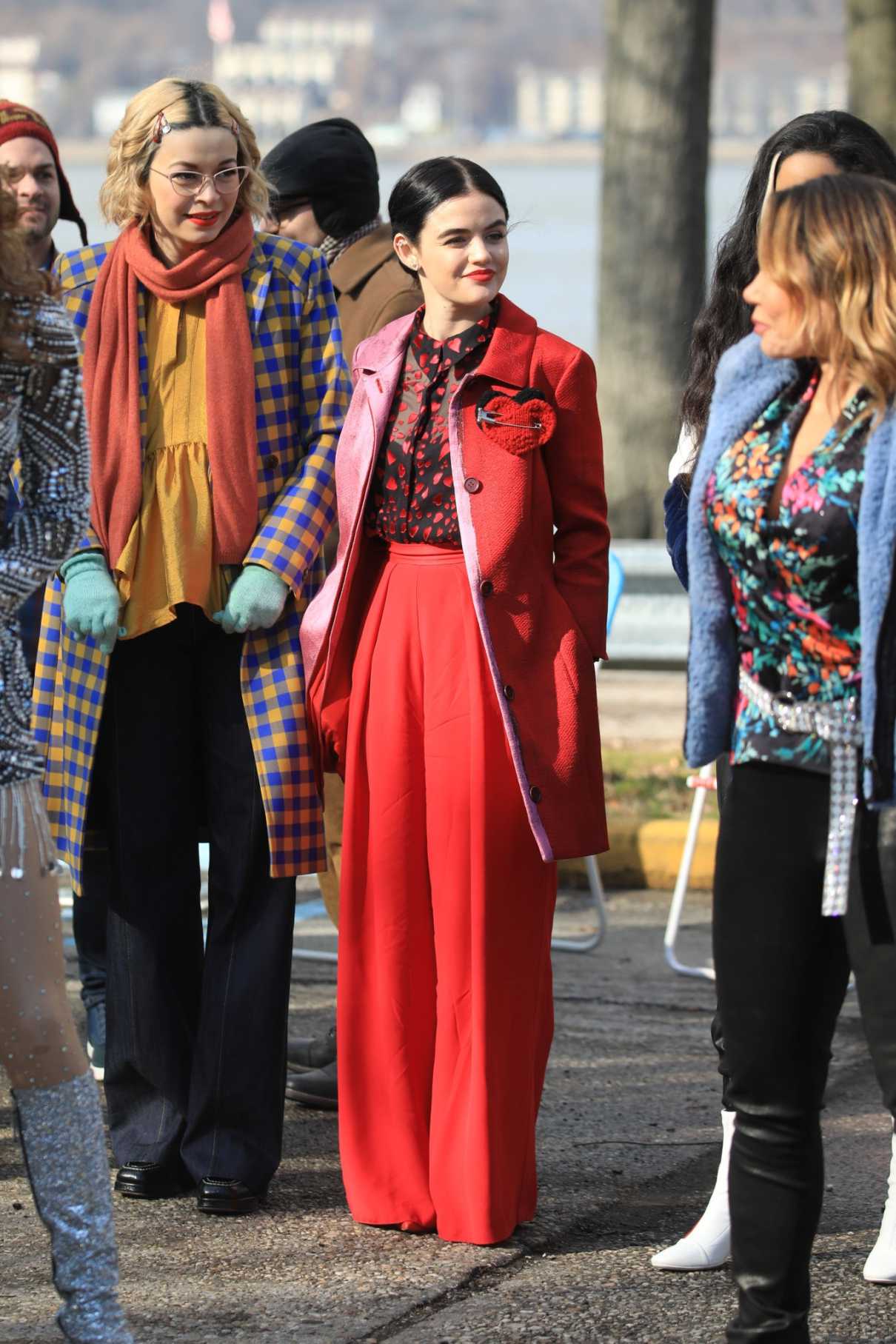 Lucy Hale in a Red Pants