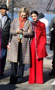 Lucy Hale in a Red Pants