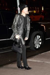 Miley Cyrus in a Black Leather Jacket