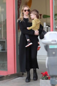 Rosie Huntington-Whiteley in a Black Coat