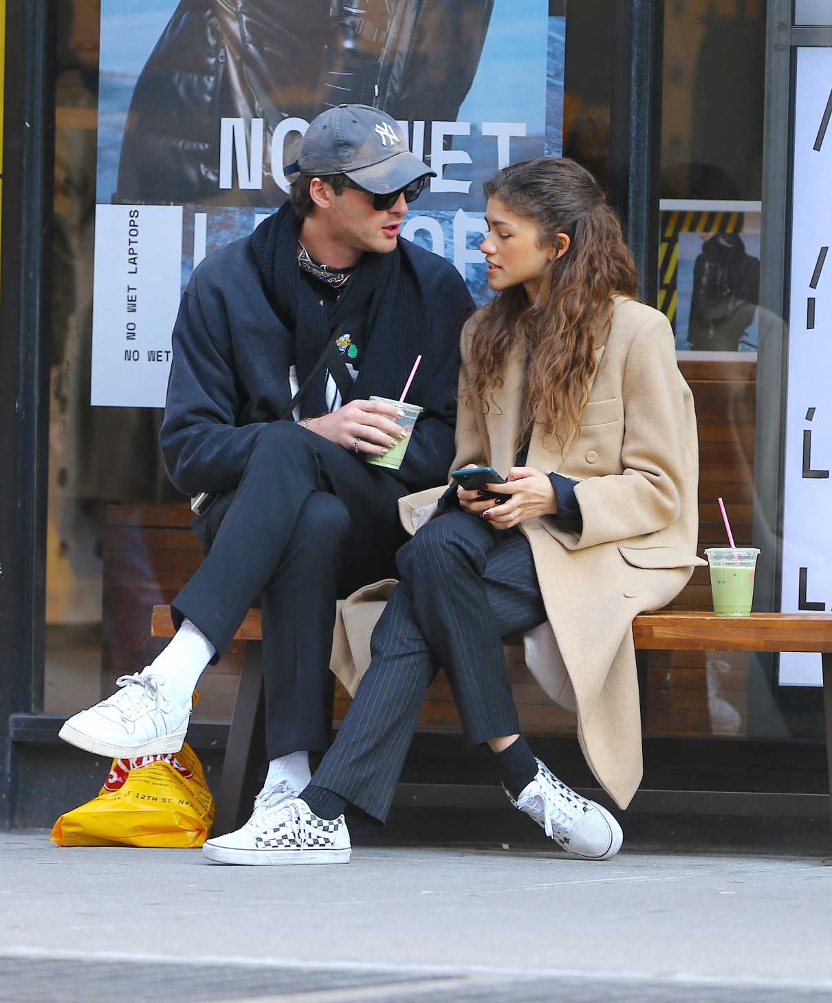 Zendaya in a Beige Coat Was Seen Out with a Friend in New York 02/03 ...