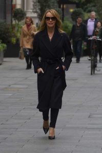 Amanda Holden in a Black Coat