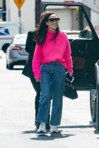 Cara Santana in a Pink Sweater