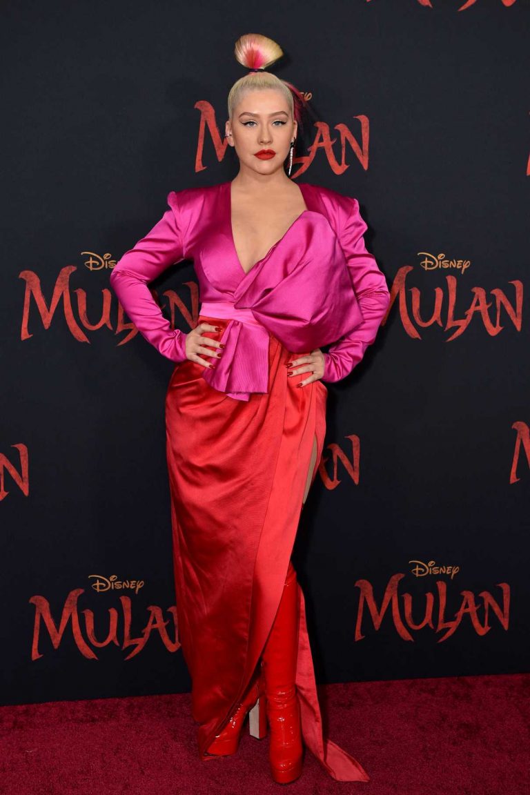 Christina Aguilera Attends the Mulan World Premiere in Hollywood 03/09 ...