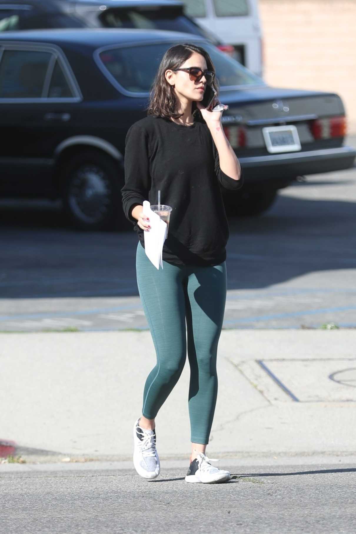 Eiza Gonzalez in a Black Long Sleeves T-Shirt Out for Lunch at Kings ...