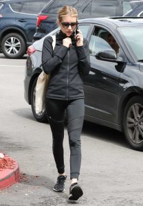 Emma Roberts in a Black Jogging Suit