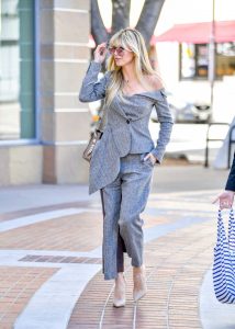 Heidi Klum in a Gray Suit