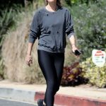 Molly Sims in a Black Sneakers Gets in a Morning Walk in Brentwood 03/28/2020