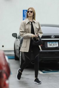 Rosie Huntington-Whiteley in a Beige Jacket