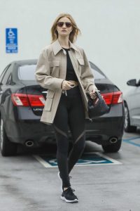 Rosie Huntington-Whiteley in a Beige Jacket