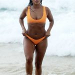 Sogand Mohtat in an Orange Bikini on Bondi Beach in Sydney 03/24/2020