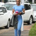 Tammy Hembrow in a Blue Leggings Leaves the Gym in Gold Coast 03/03/2020