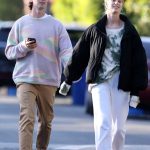 Abby Champion in a White Sweatpants Was Seen Out with Patrick Schwarzenegger in Brentwood 04/21/2020