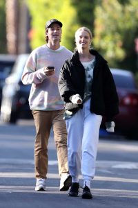 Abby Champion in a White Sweatpants