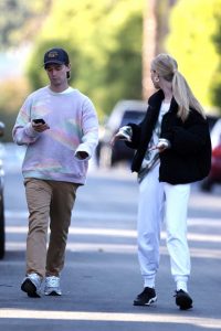 Abby Champion in a White Sweatpants