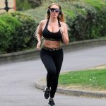 Aisleyne Horgan-Wallace in a Black Sports Bra Does Her Daily Exercise in London 04/17/2020