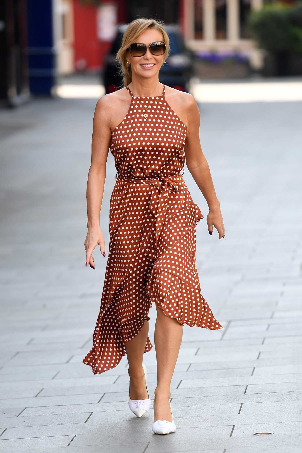 Amanda Holden in a Polka Dot Dress Arrives at Global House in London 04 ...