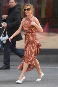 Amanda Holden in a Polka Dot Dress