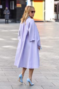 Amanda Holden in a Purple Trench Coat