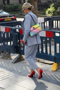 Ashley Roberts in a Blue Suit