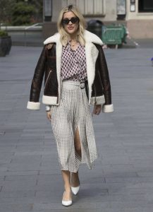 Ashley Roberts in a Sheepskin Jacket