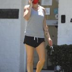 Elisabetta Canalis in a Gray Tank Top Was Seen Out in Beverly Hills 04/23/2020