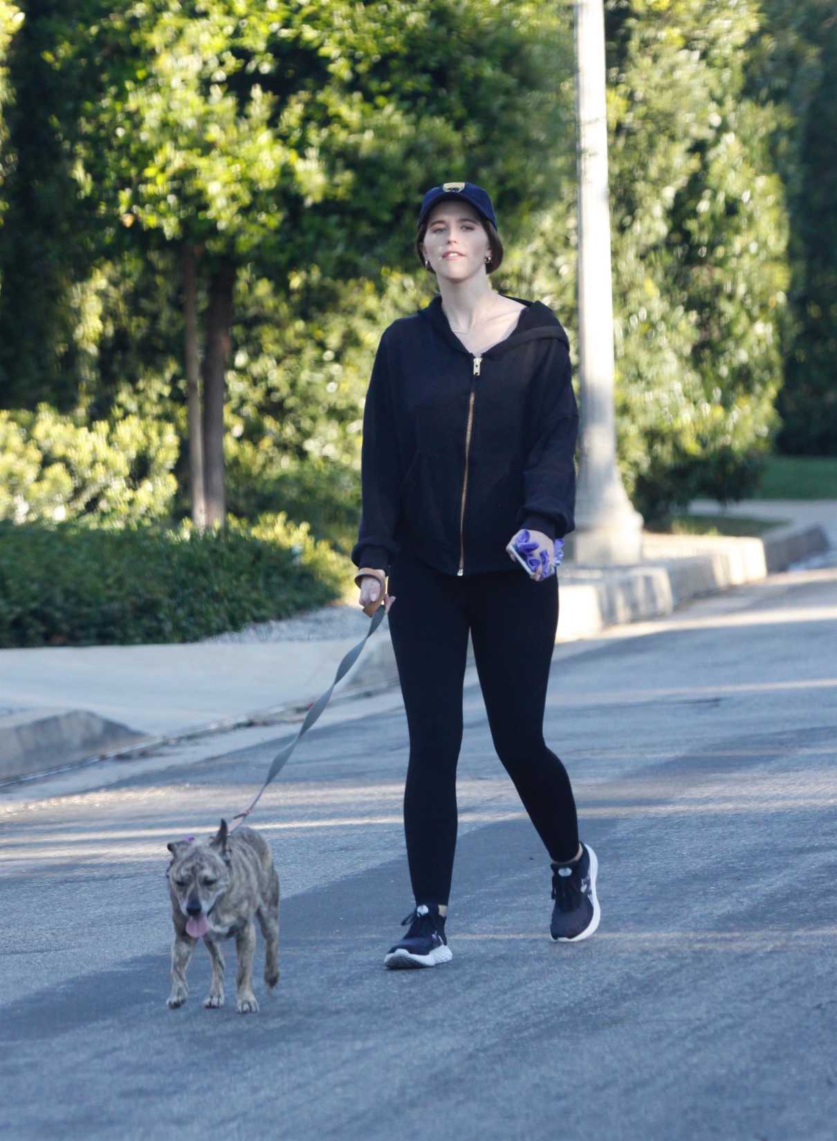 Katherine Schwarzenegger in a Black Cap Walks Her Dog Out with Maria ...