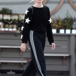 Margot Robbie in a Black Adidas Track Pants Leaves a Grocery Store in Los Angeles 03/31/2020