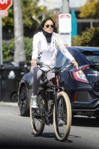 Michelle Rodriguez in a Gray Leggings