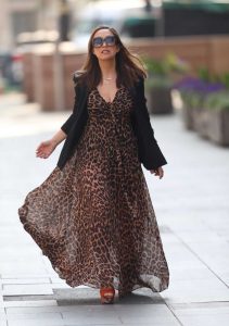 Myleene Klass in a Leopard Print Dress