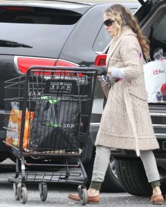 Sarah Jessica Parker in a Tan Cardigan