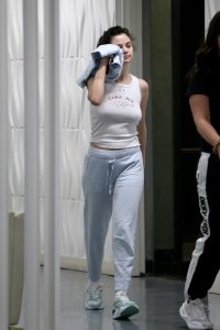 Selena Gomez in a Gray Sweatpants