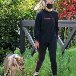 Teresa Palmer in a Black Face Mask Walks Her Dog in Los Angeles 04/17/2020
