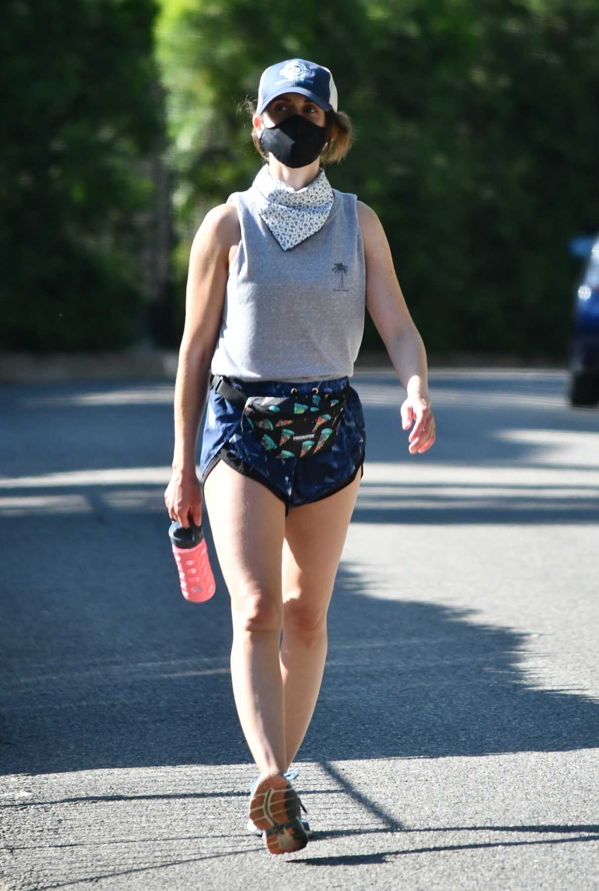 Alison Brie in a Black Protective Mask