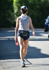 Alison Brie in a Black Protective Mask